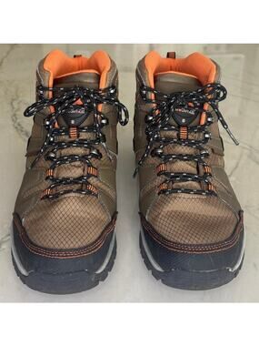 Pacific Crest Tahoe Mid Hiking Boots Brown & Orange Mens Size 9 Almost New